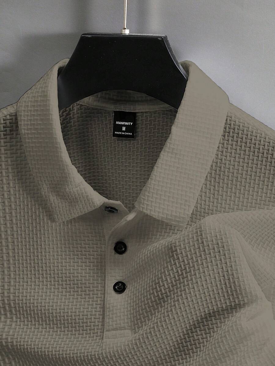 Manfinity Homme Men's Summer Solid Short Sleeve Casual Polo Shirt For Commute