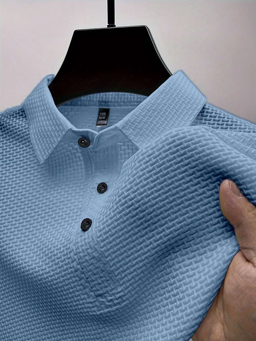 Manfinity Homme Men's Summer Solid Short Sleeve Casual Polo Shirt For Commute