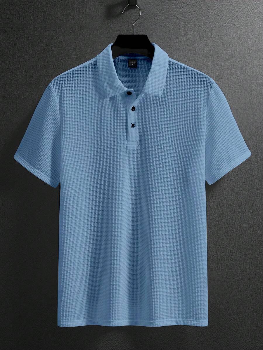 Manfinity Homme Men's Summer Solid Short Sleeve Casual Polo Shirt For Commute