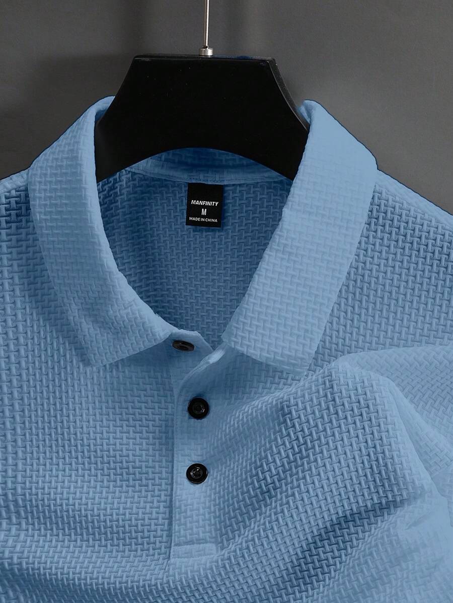 Manfinity Homme Men's Summer Solid Short Sleeve Casual Polo Shirt For Commute