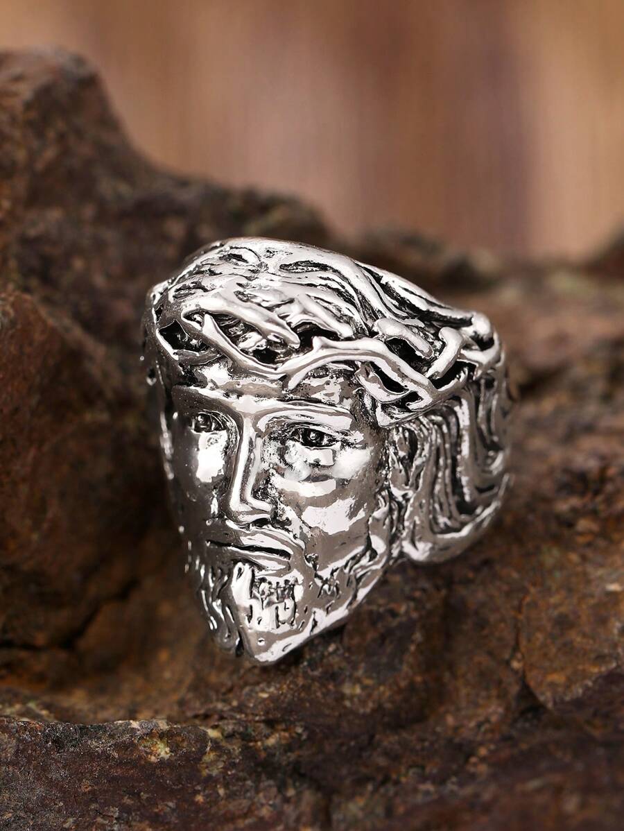 1pc Venus Half Face Ring, Exaggerated Creative Personality Opening Ring, Suitable For Stylish Daily Wear For Men And Women