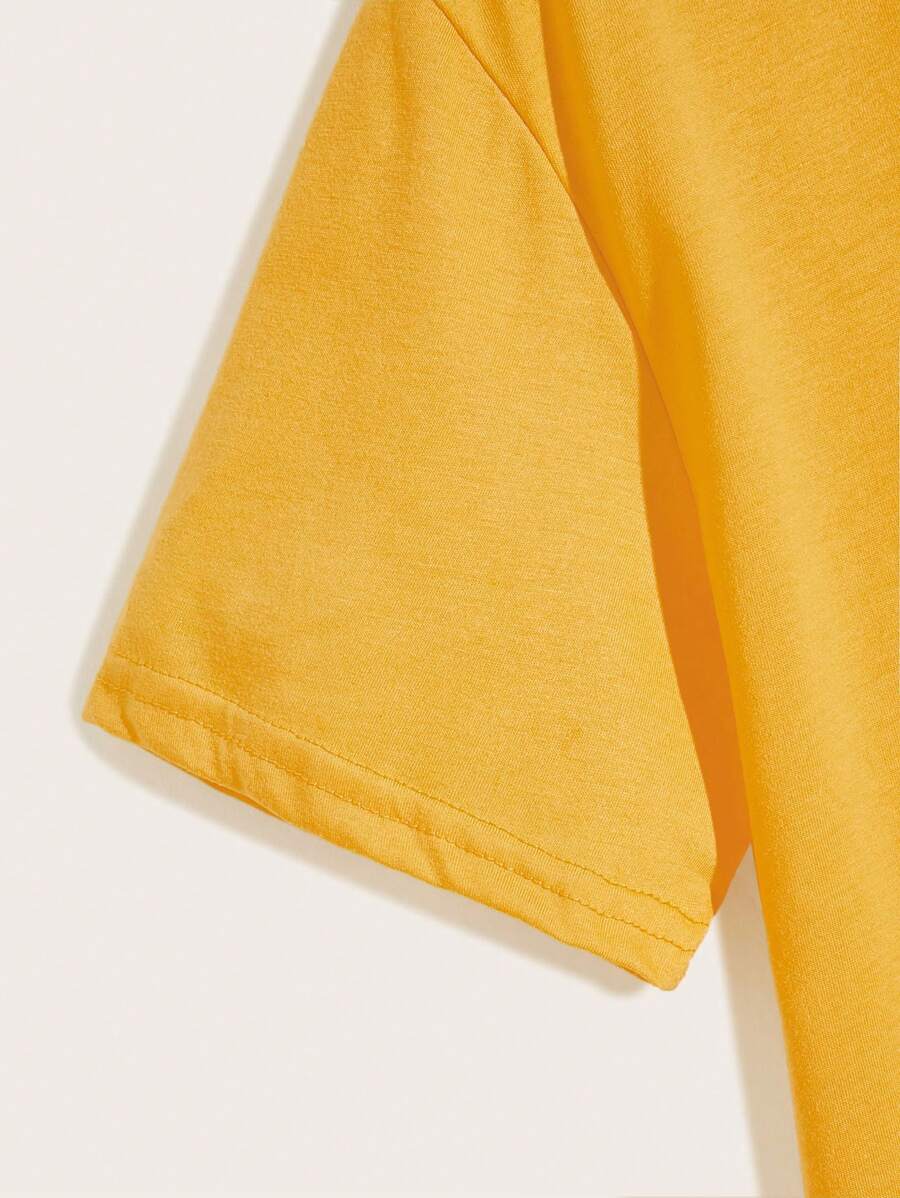 Manfinity Homme Men's Solid Color Round Neck Short Sleeve T-Shirt