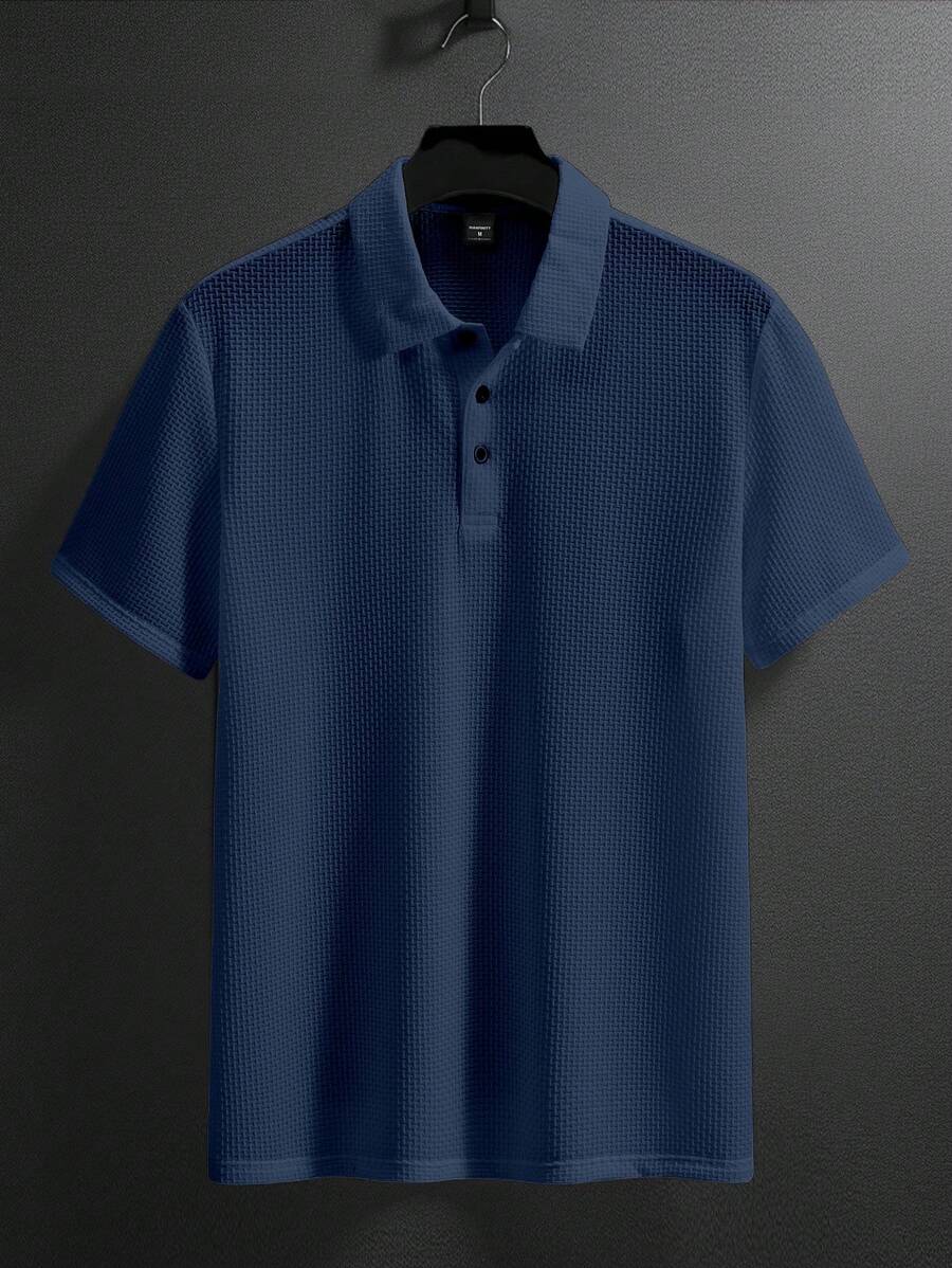 Manfinity Homme Men's Summer Solid Short Sleeve Casual Polo Shirt For Commute
