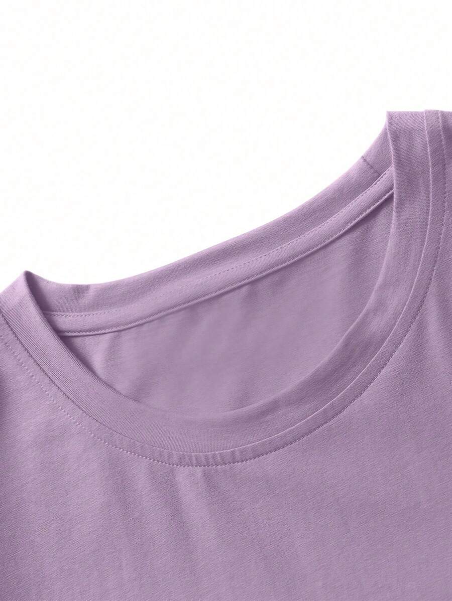 Manfinity Homme Men's Solid Color Round Neck Short Sleeve T-Shirt