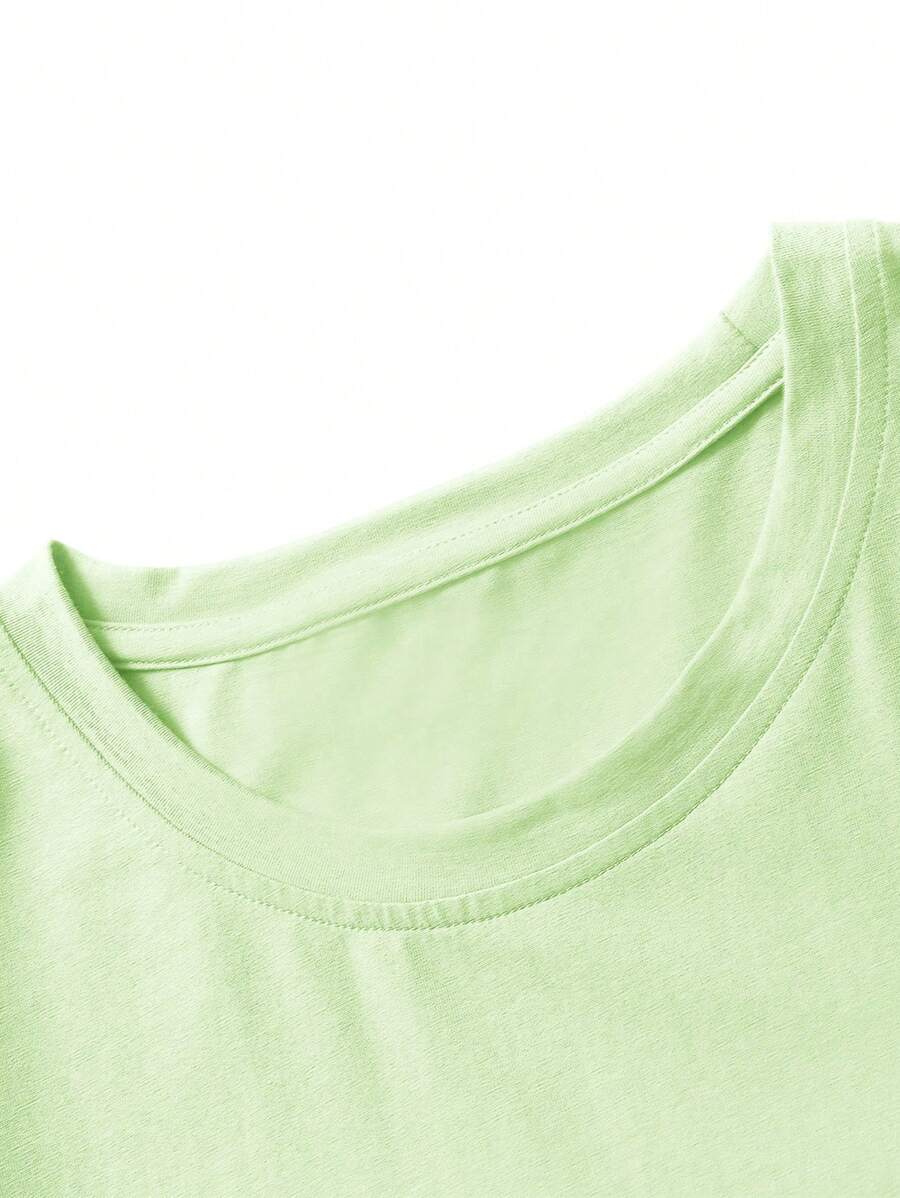 Manfinity Homme Men's Solid Color Round Neck Short Sleeve T-Shirt