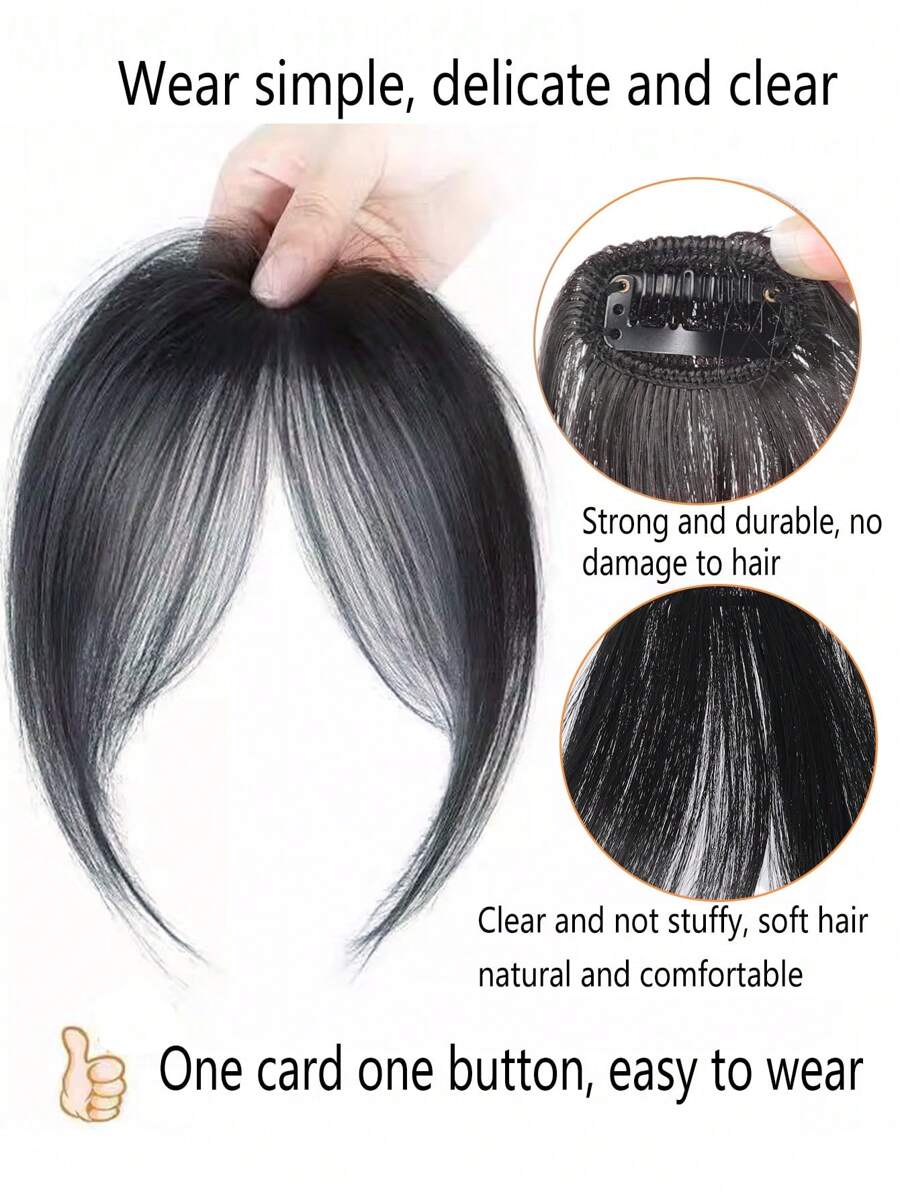 Synthetic Bangs Wig For Women With Natural Side Bangs Fluffy And Add Hair Flipper Bangs