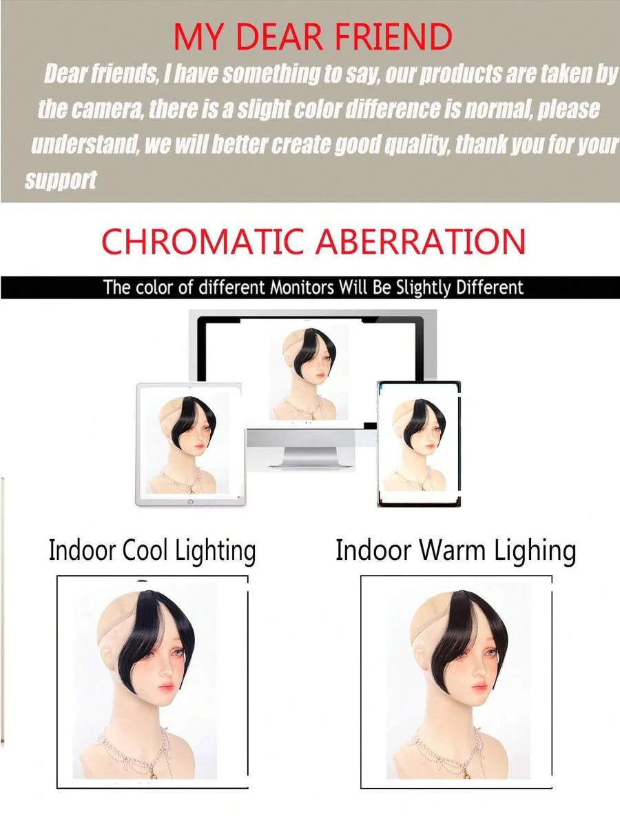 Synthetic Bangs Wig For Women With Natural Side Bangs Fluffy And Add Hair Flipper Bangs