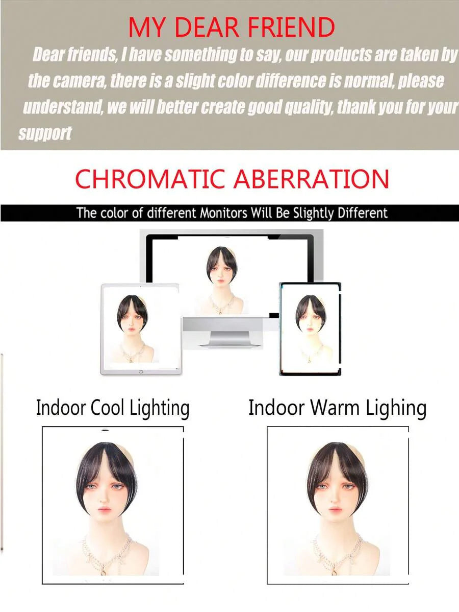 Synthetic Bangs Wig For Women With Natural Side Bangs Fluffy And Add Hair Flipper Bangs