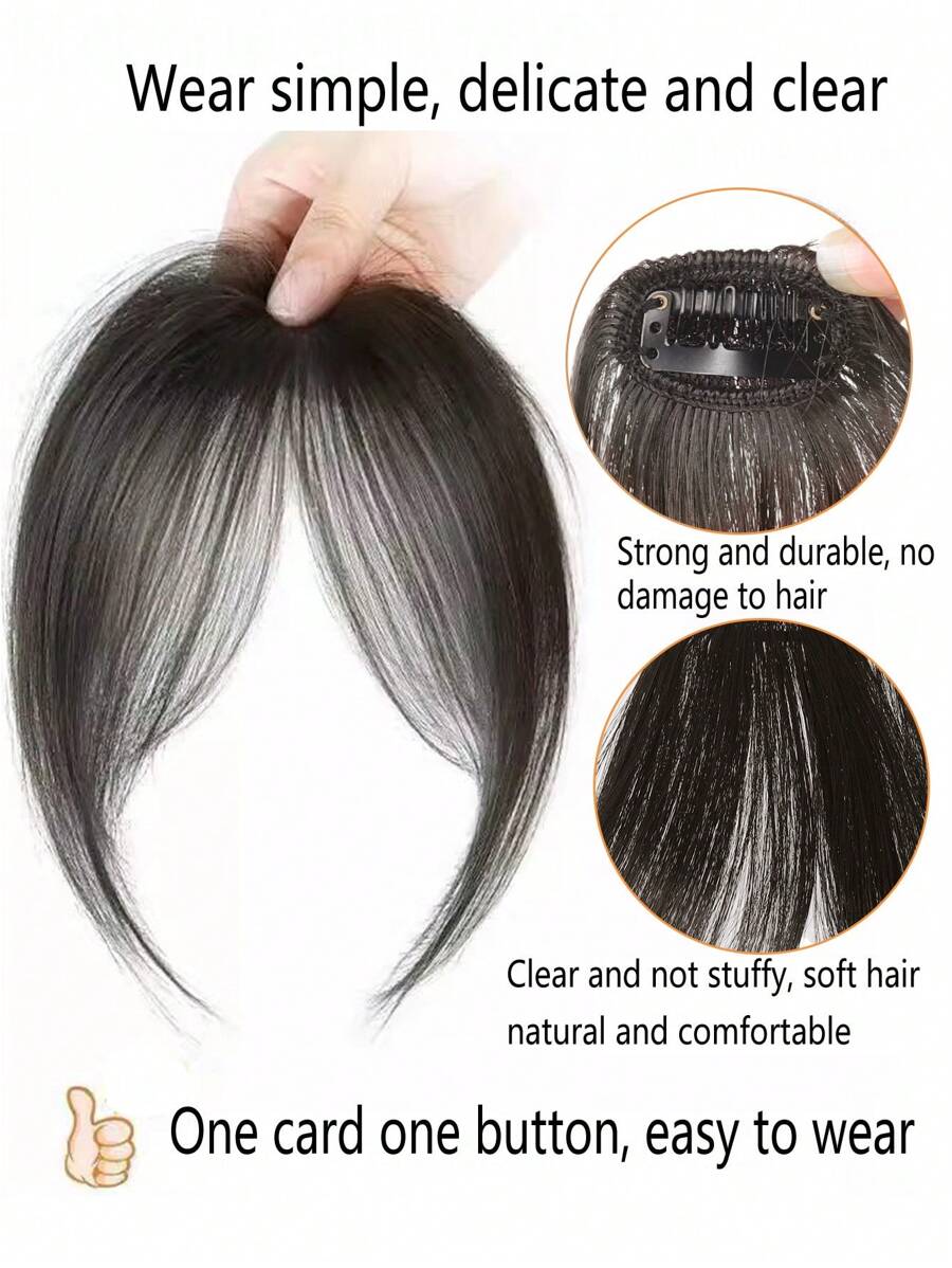 Synthetic Bangs Wig For Women With Natural Side Bangs Fluffy And Add Hair Flipper Bangs