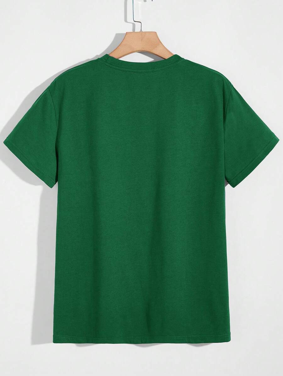 Manfinity Homme Men's Solid Color Round Neck Short Sleeve T-Shirt