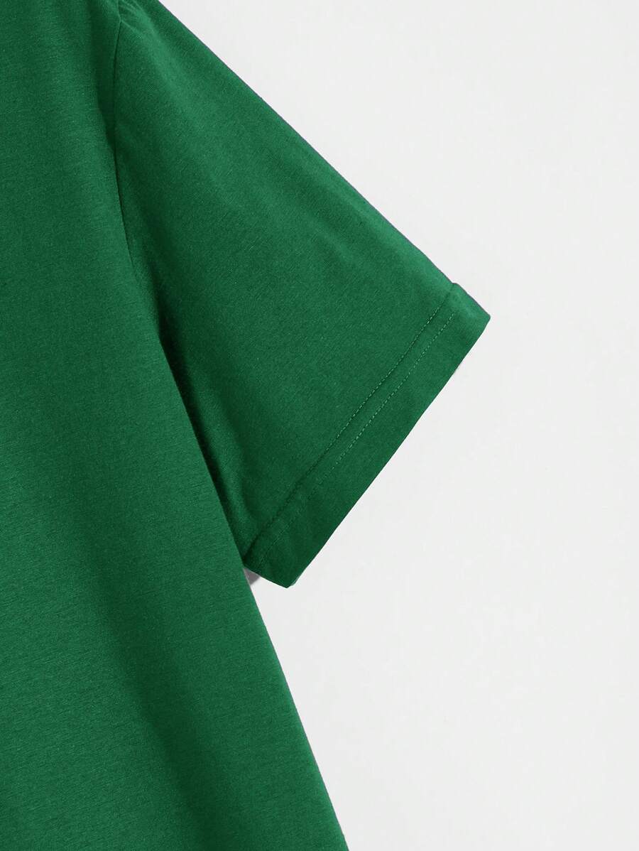 Manfinity Homme Men's Solid Color Round Neck Short Sleeve T-Shirt