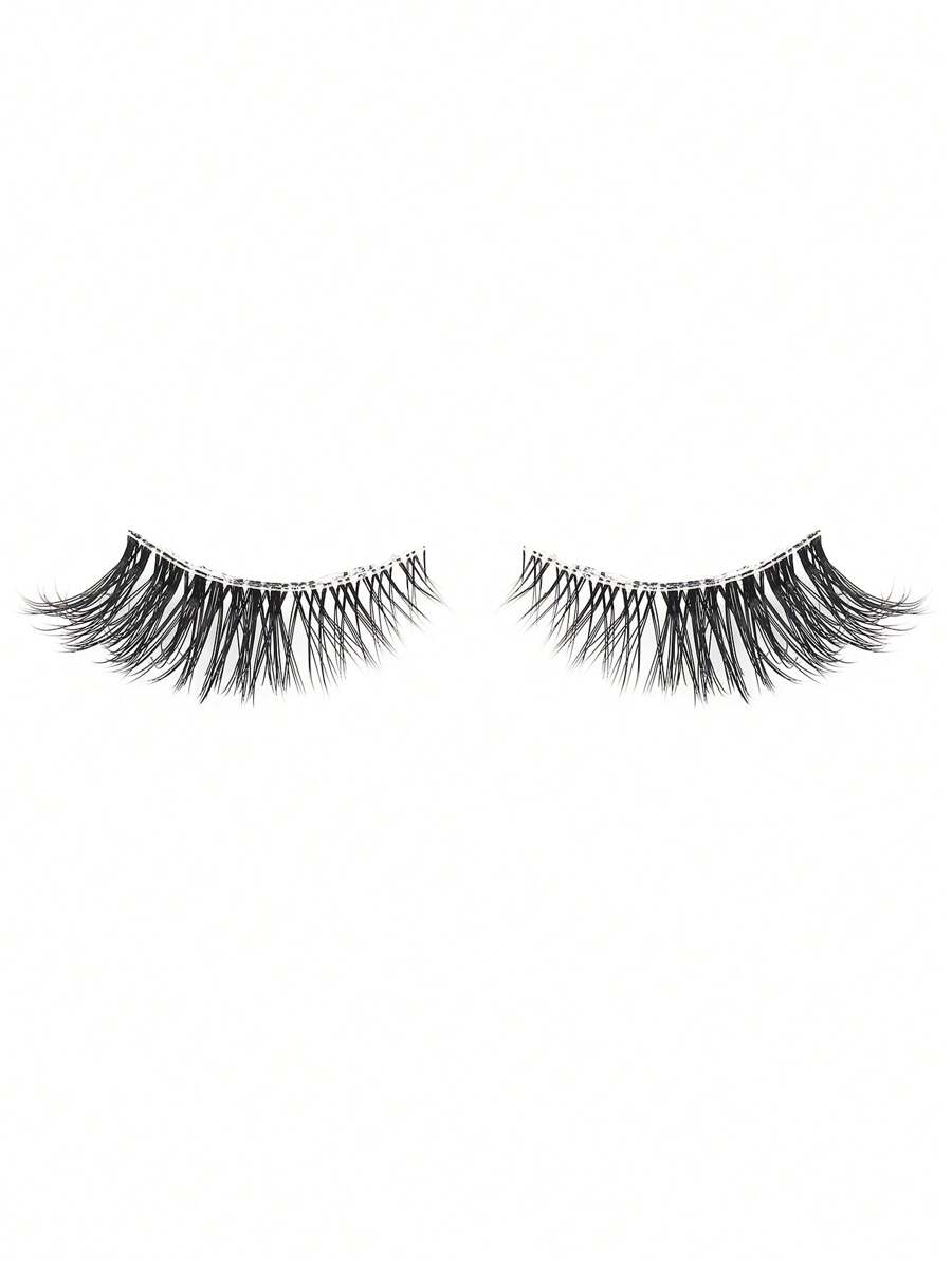 10 Pairs Of Cat Eye Style Naturally Crossing And Extending Black False Eyelashes, Suitable For Daily And Date Makeup, Extended Eyelashes, False Eyelashes, Transparent Thread False Eyelashes