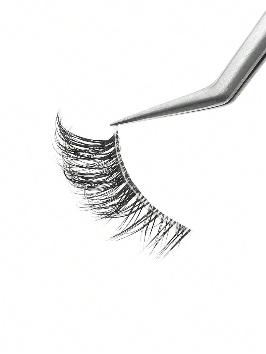 10 Pairs Of Cat Eye Style Naturally Crossing And Extending Black False Eyelashes, Suitable For Daily And Date Makeup, Extended Eyelashes, False Eyelashes, Transparent Thread False Eyelashes