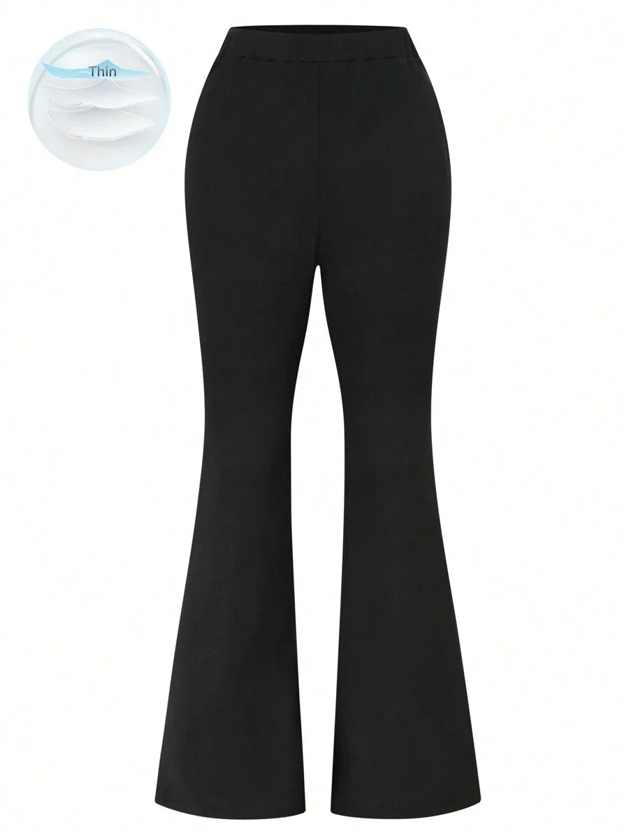 Chiquease Women's Casual Knitted High Waist Elastic Skinny Pants