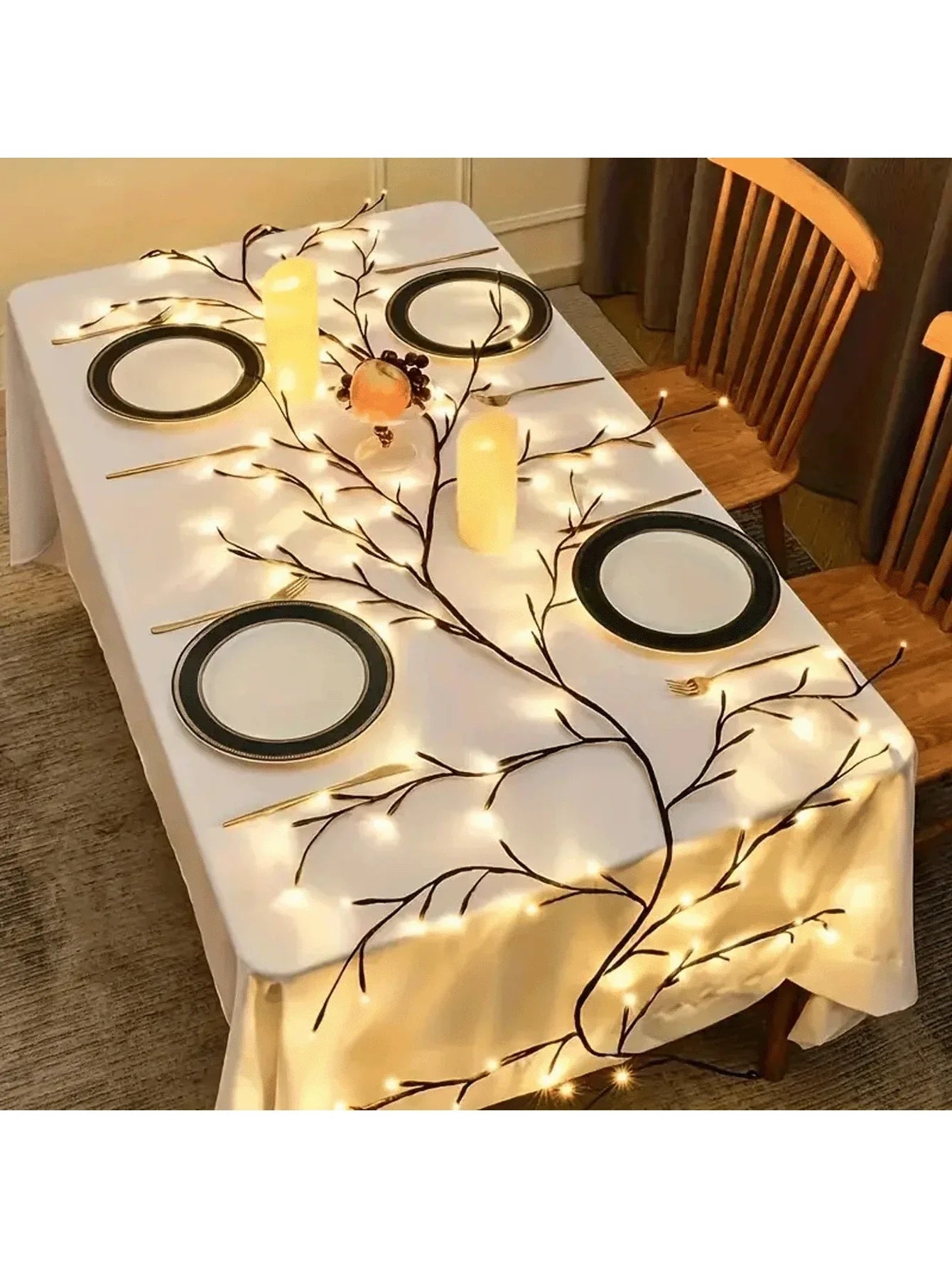 1pc 1.8m/5.9ft USB Powered Artificial Plant Branch With 96 LEDs, Willow Vine Light For Home Indoor Wall Bedroom Living Room Decor, Bendable Willow Twig Lamp, 8 Modes Vine Tree Decor Nightlight, Suitable For Indoor Atmosphere, Party, Holiday And Gift Ideas