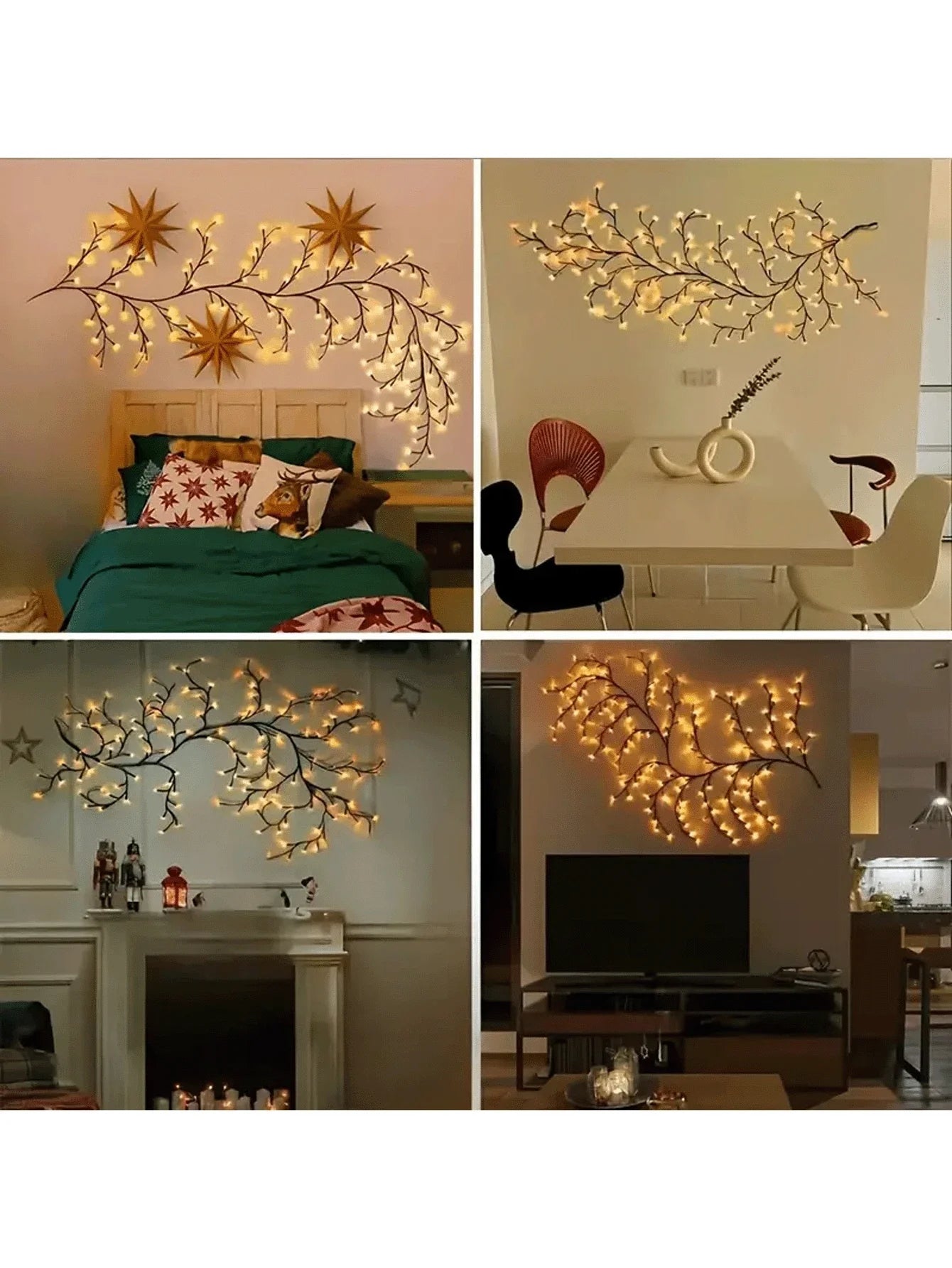 1pc 1.8m/5.9ft USB Powered Artificial Plant Branch With 96 LEDs, Willow Vine Light For Home Indoor Wall Bedroom Living Room Decor, Bendable Willow Twig Lamp, 8 Modes Vine Tree Decor Nightlight, Suitable For Indoor Atmosphere, Party, Holiday And Gift Ideas