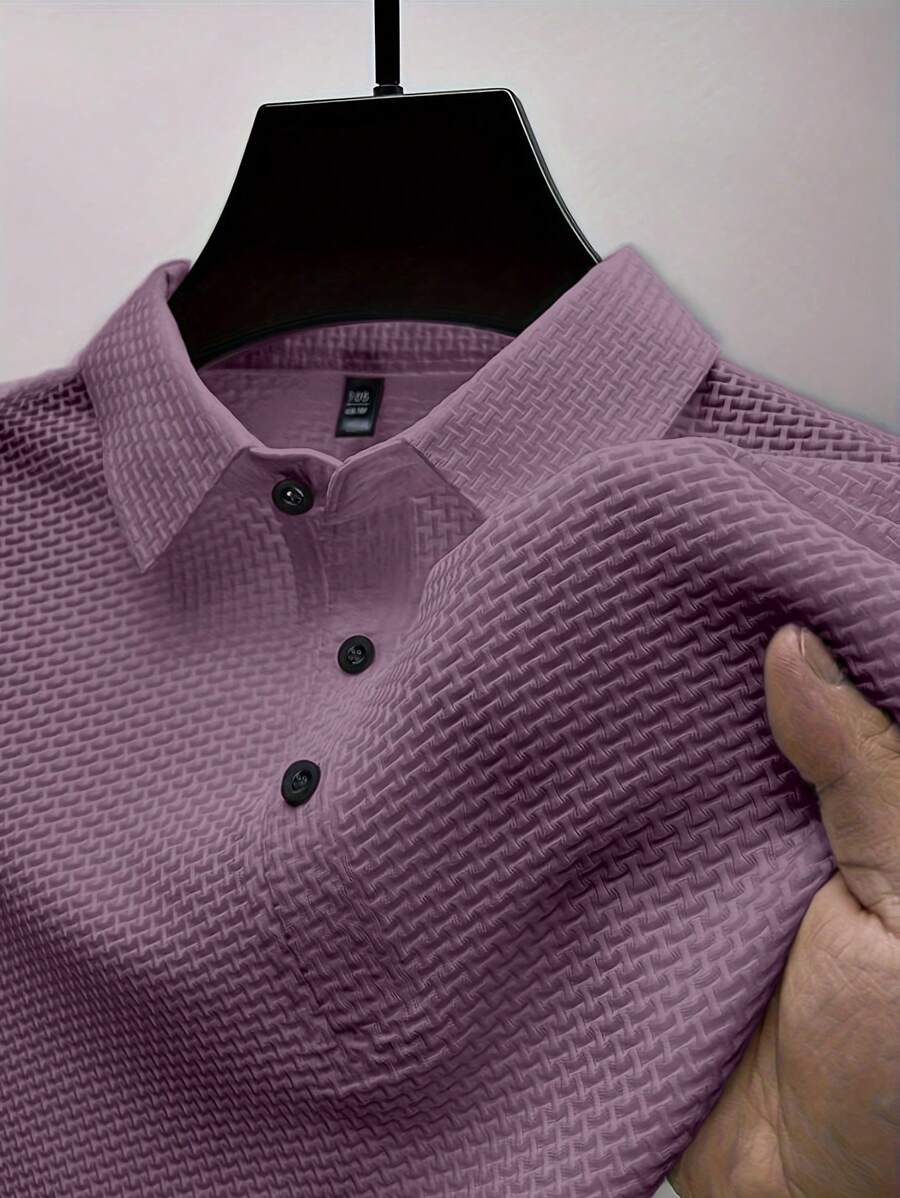 Manfinity Homme Men's Summer Solid Short Sleeve Casual Polo Shirt For Commute
