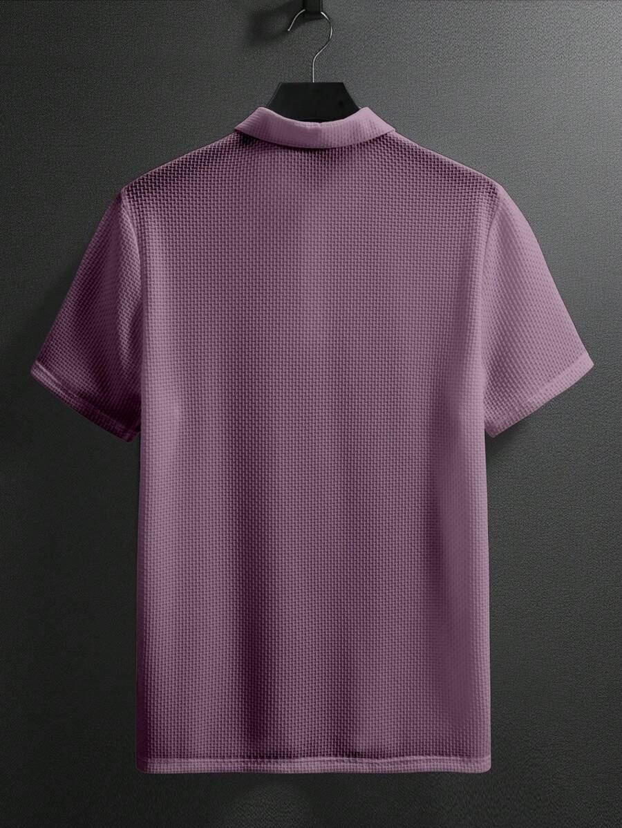 Manfinity Homme Men's Summer Solid Short Sleeve Casual Polo Shirt For Commute