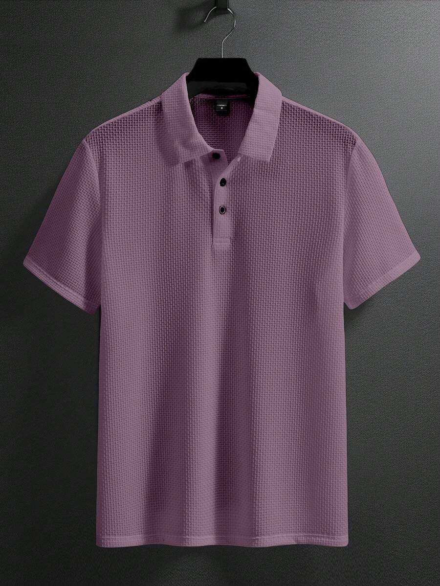 Manfinity Homme Men's Summer Solid Short Sleeve Casual Polo Shirt For Commute