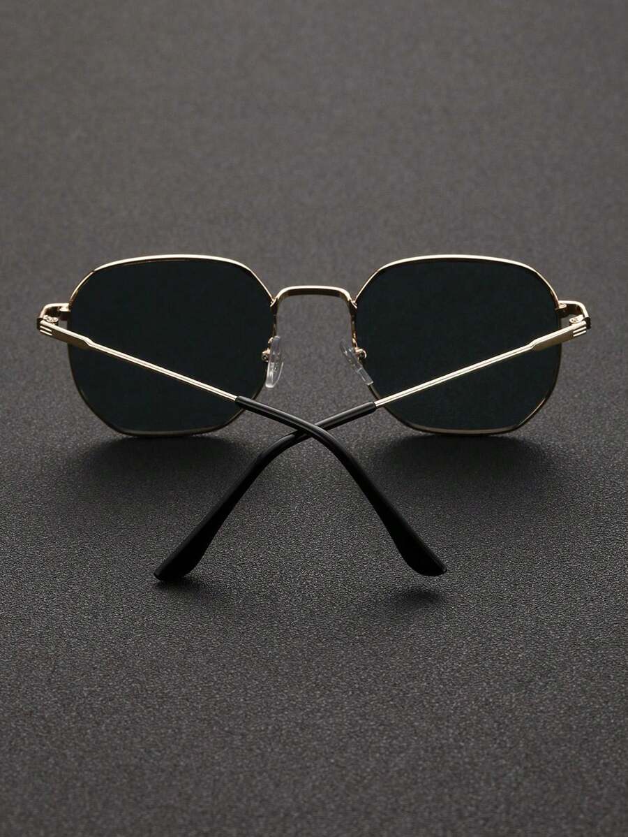 1pc Men Metal Geometric Modern Simple Style Fashion Glasses For Daily Life Tropical Beach Vacay Accessories For Summer Beach Vacation, Outdoor, Travel