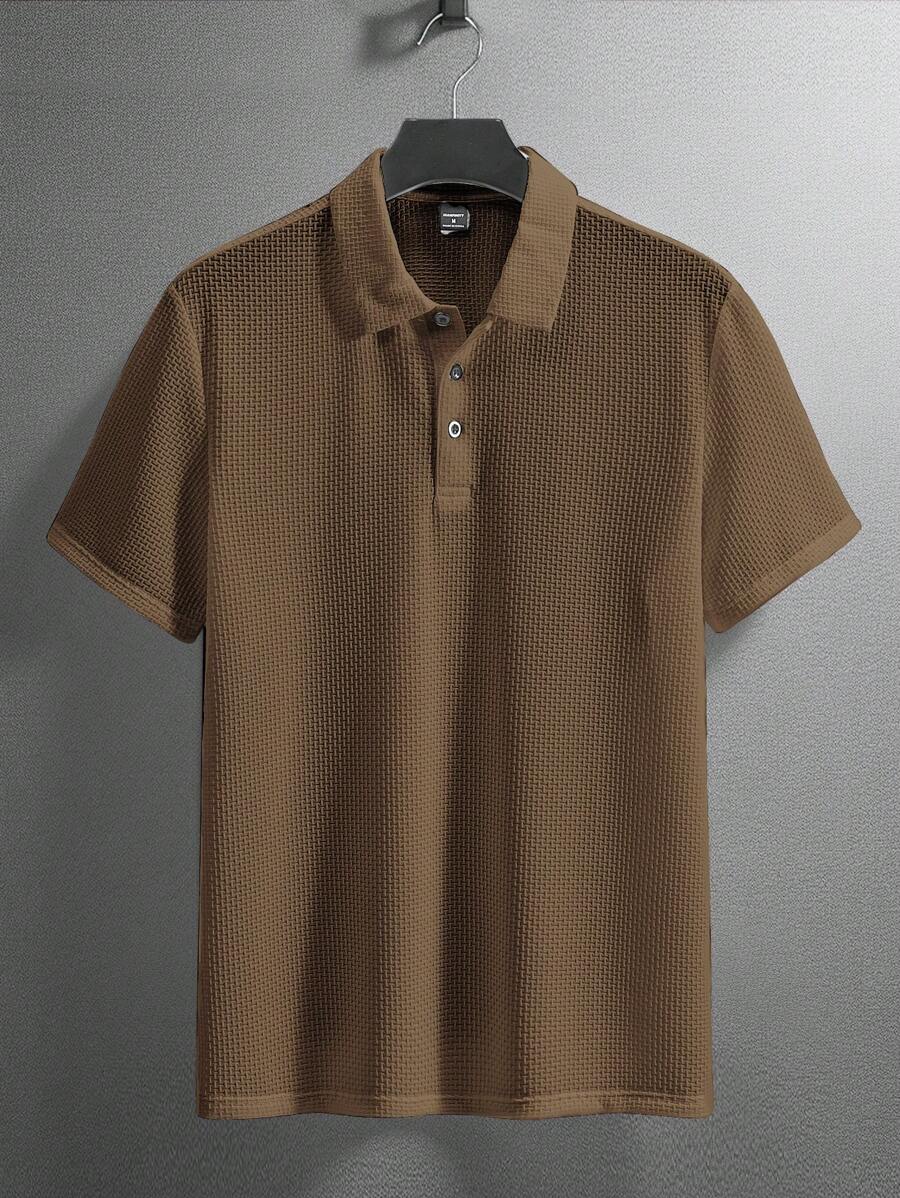 Manfinity Homme Men's Summer Solid Short Sleeve Casual Polo Shirt For Commute