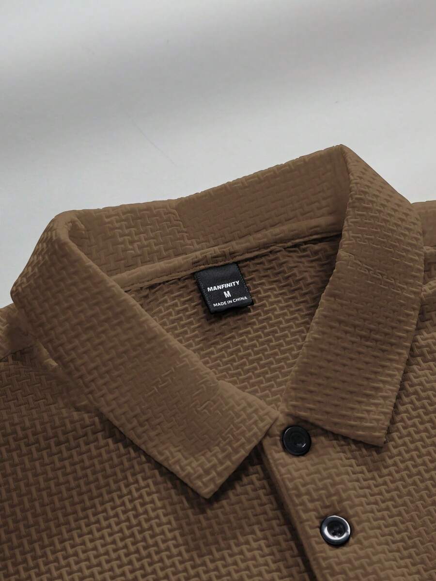 Manfinity Homme Men's Summer Solid Short Sleeve Casual Polo Shirt For Commute