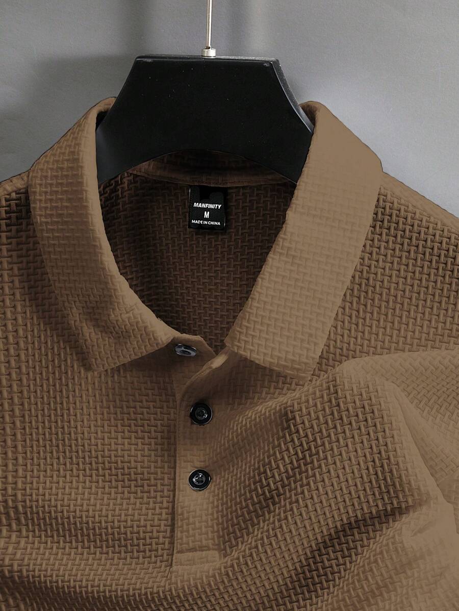 Manfinity Homme Men's Summer Solid Short Sleeve Casual Polo Shirt For Commute