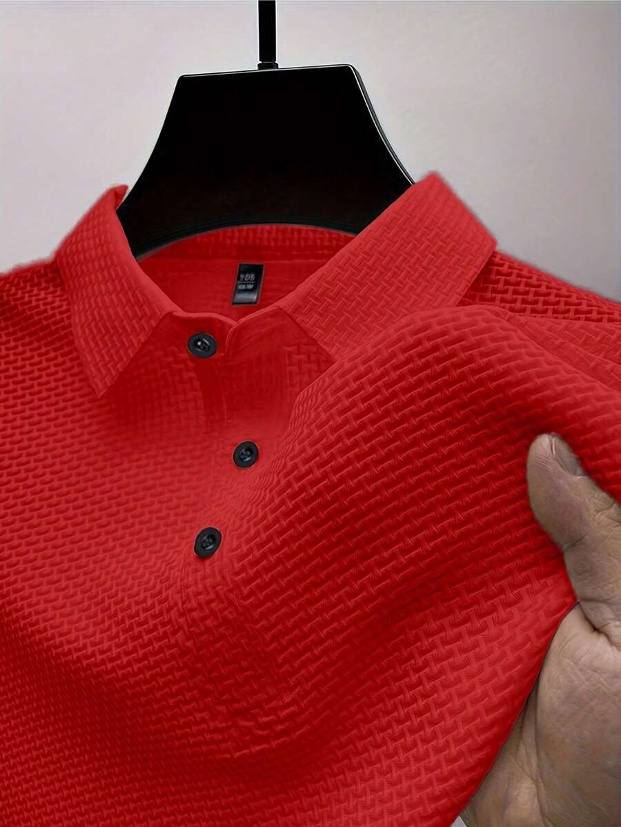Manfinity Homme Men's Summer Solid Short Sleeve Casual Polo Shirt For Commute