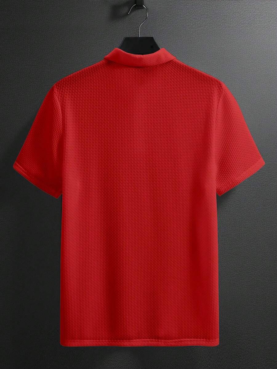 Manfinity Homme Men's Summer Solid Short Sleeve Casual Polo Shirt For Commute