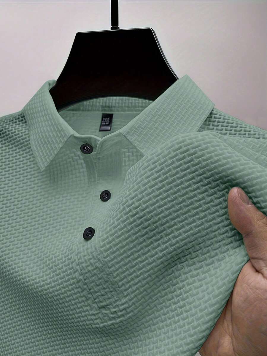 Manfinity Homme Men's Summer Solid Short Sleeve Casual Polo Shirt For Commute