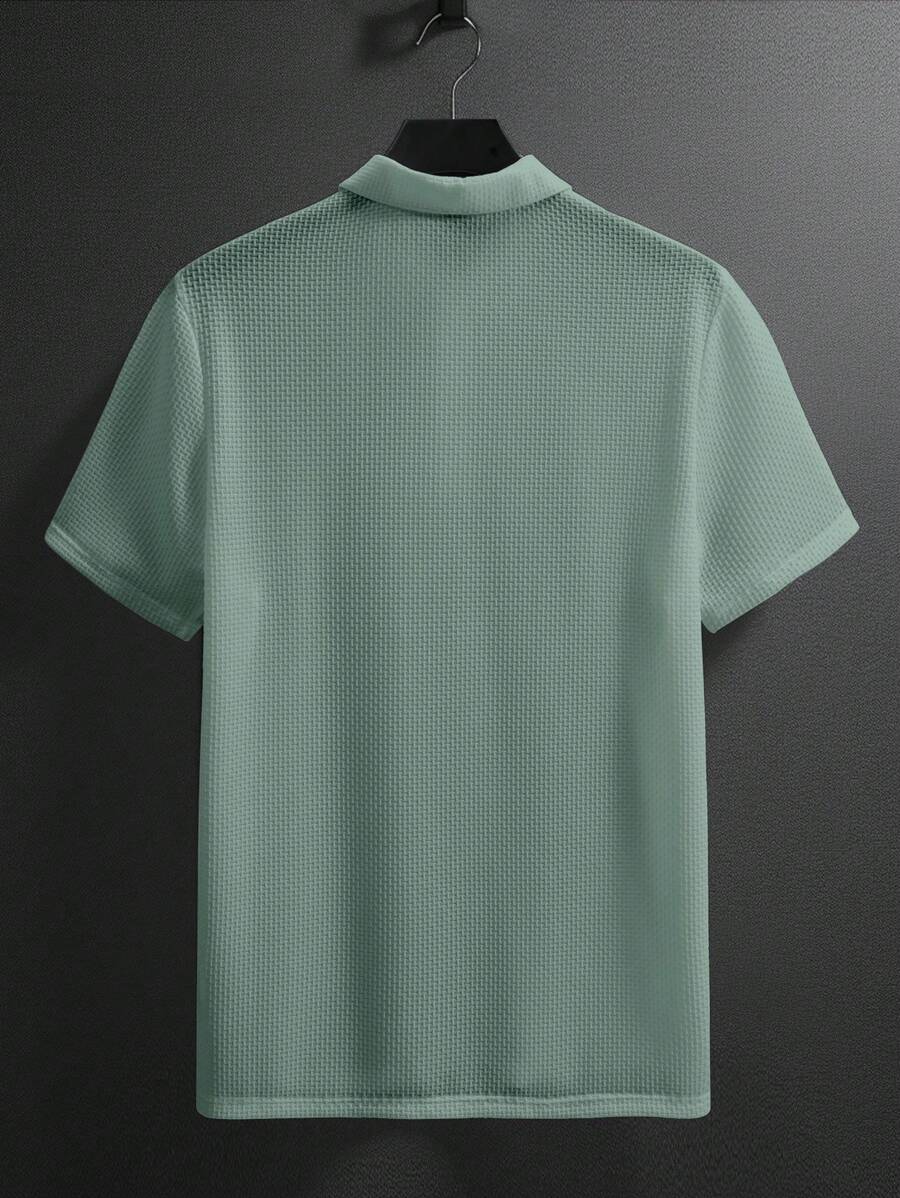 Manfinity Homme Men's Summer Solid Short Sleeve Casual Polo Shirt For Commute