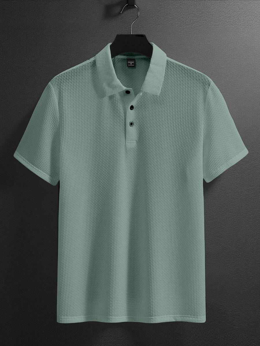 Manfinity Homme Men's Summer Solid Short Sleeve Casual Polo Shirt For Commute