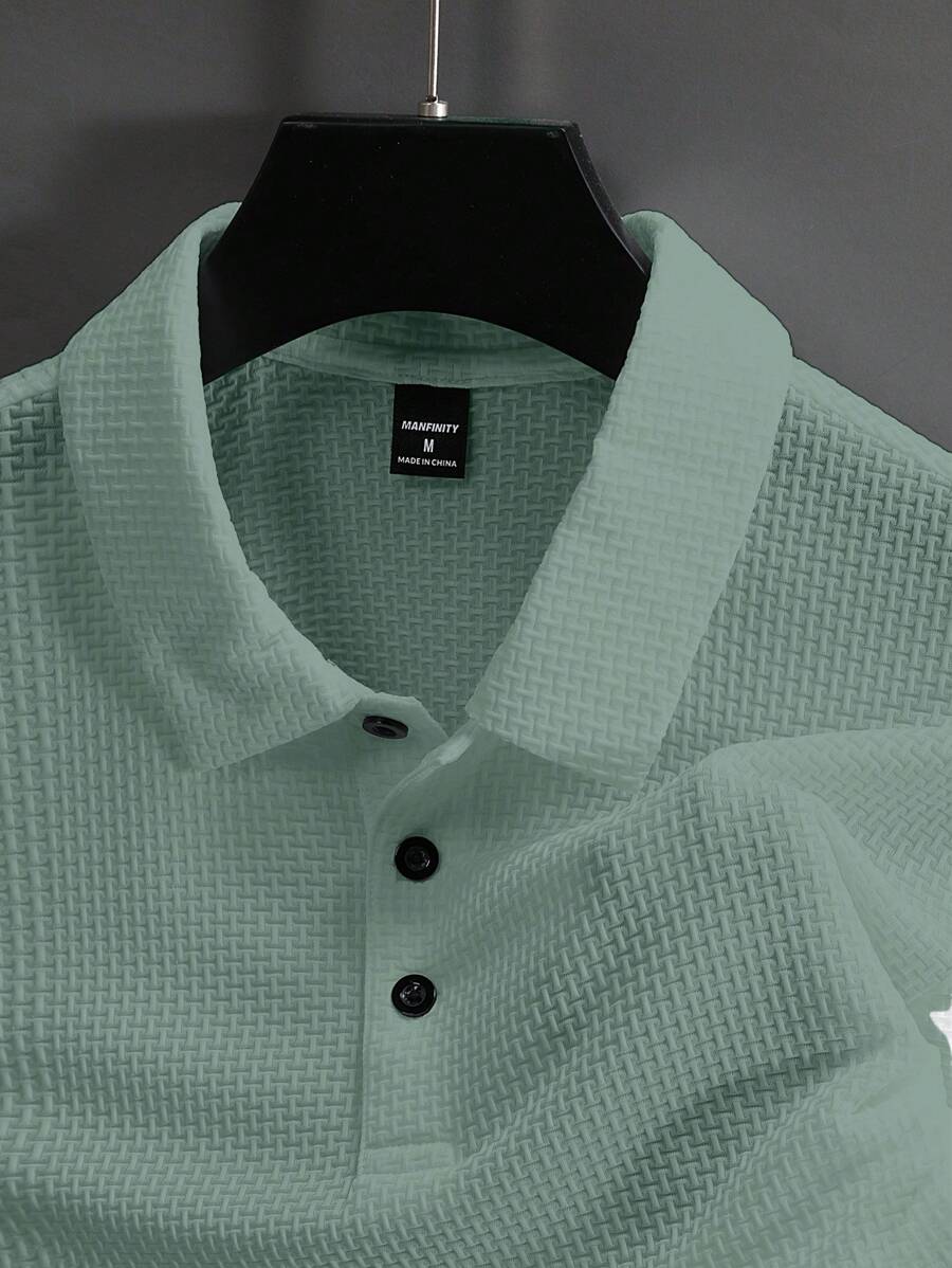 Manfinity Homme Men's Summer Solid Short Sleeve Casual Polo Shirt For Commute
