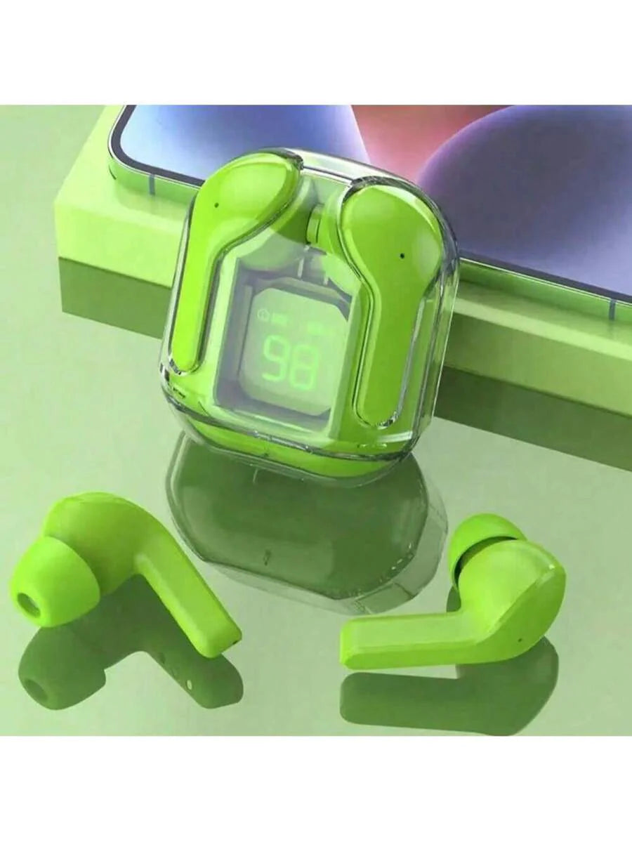 NEW T2 Wireless Bluetooth Headset Transparent ENC Power Digital Display Stereo Sound Earphones For All Smartphone