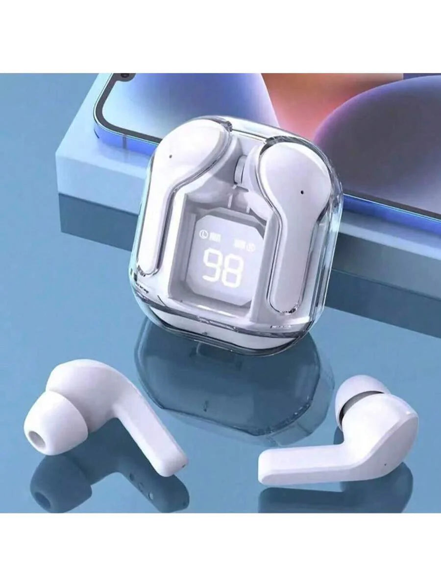 NEW T2 Wireless Bluetooth Headset Transparent ENC Power Digital Display Stereo Sound Earphones For All Smartphone