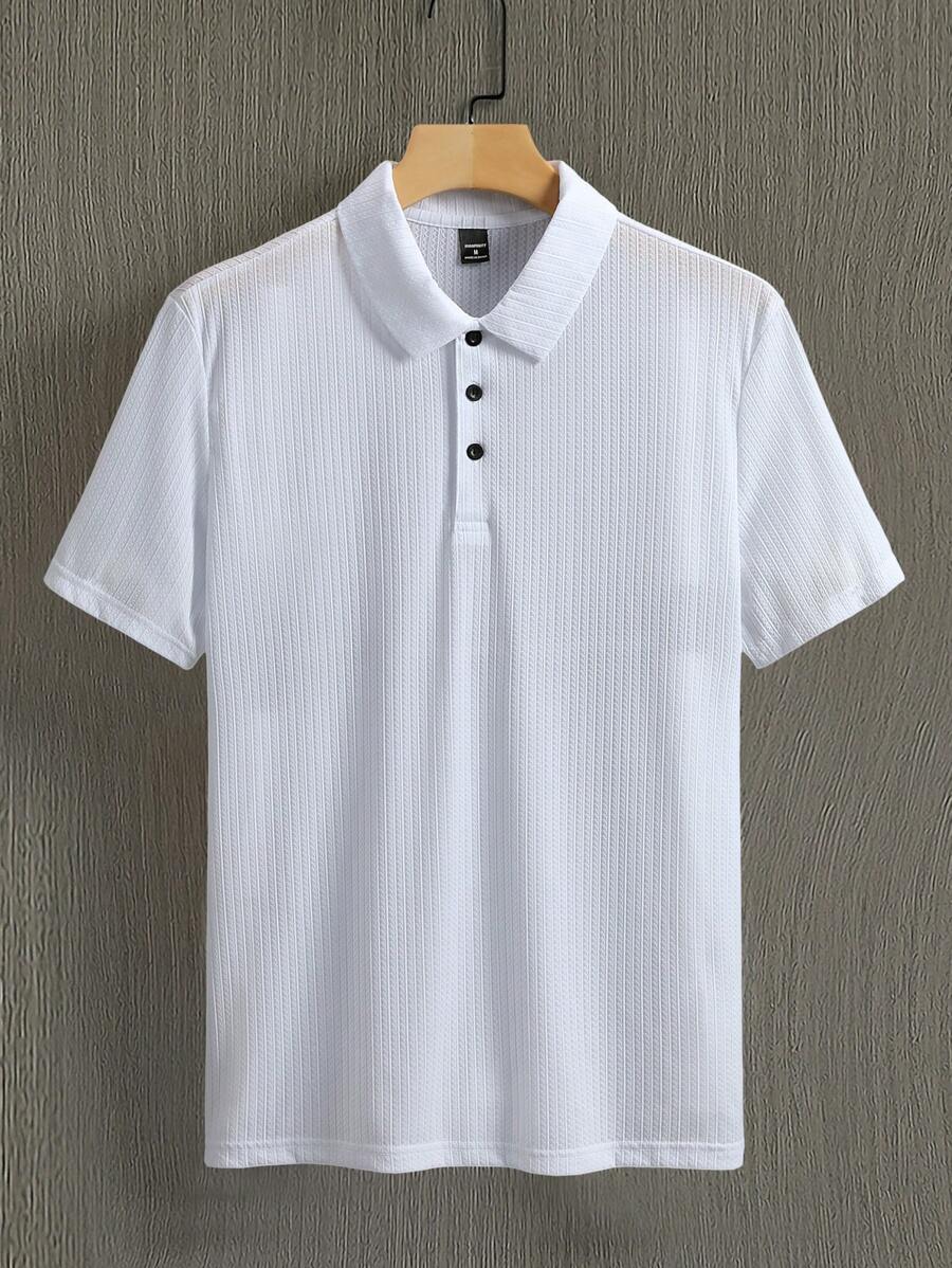 Manfinity Homme Men's Summer Solid Short Sleeve Casual Polo Shirt For Commute
