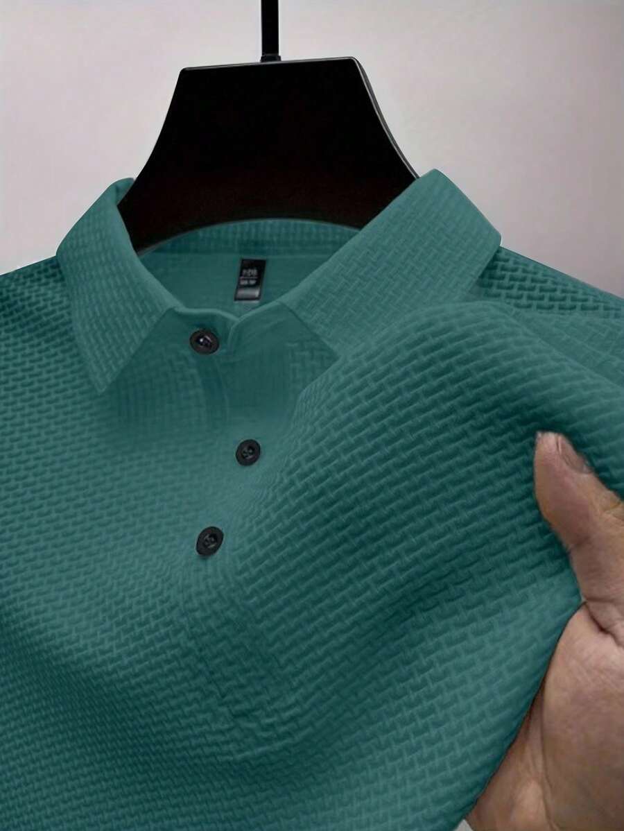 Manfinity Homme Men's Summer Solid Short Sleeve Casual Polo Shirt For Commute