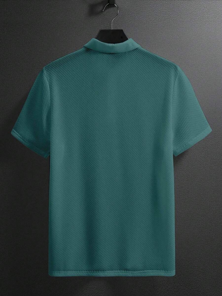 Manfinity Homme Men's Summer Solid Short Sleeve Casual Polo Shirt For Commute