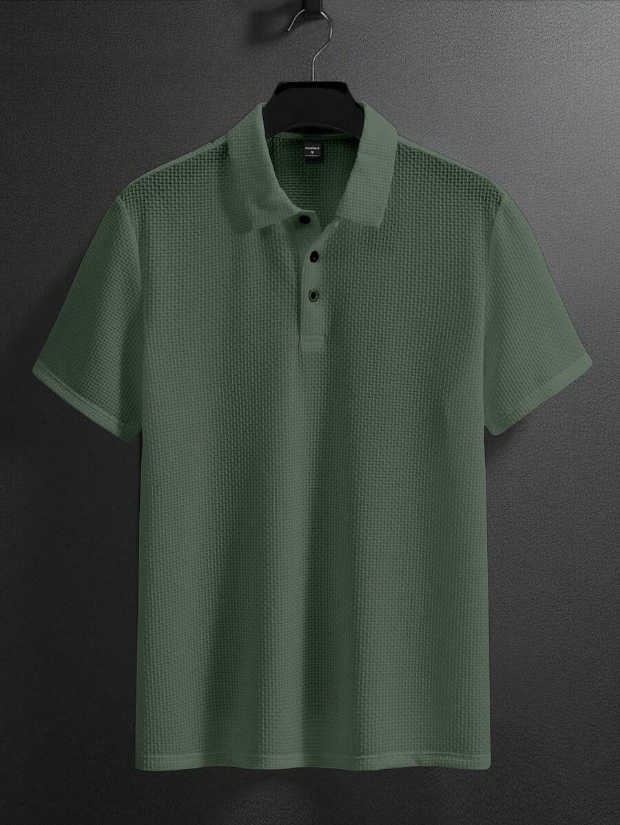 Manfinity Homme Men's Summer Solid Short Sleeve Casual Polo Shirt For Commute