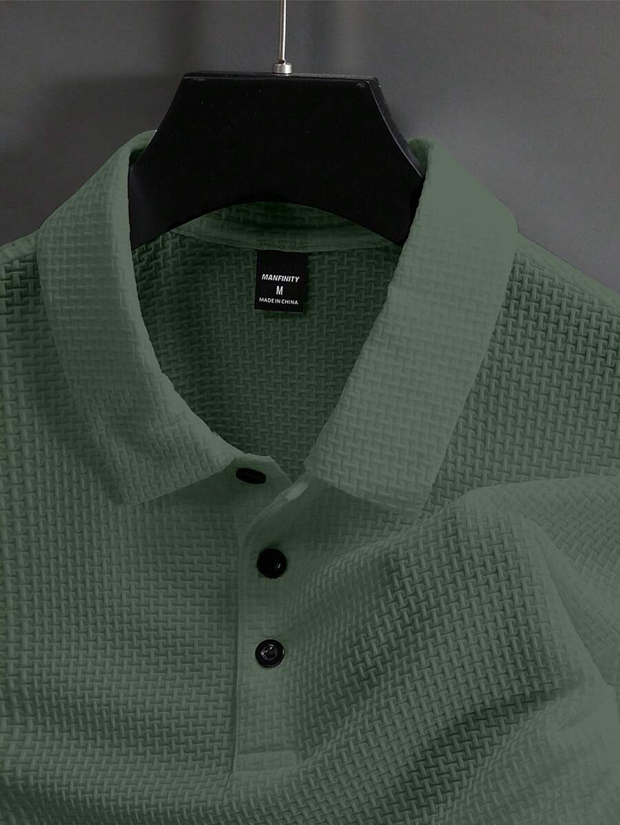 Manfinity Homme Men's Summer Solid Short Sleeve Casual Polo Shirt For Commute