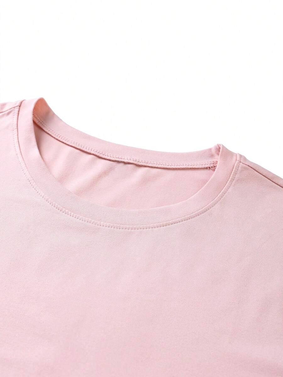 Men's Motto Print Round Neck Short Sleeve Casual Versatile T-Shirt