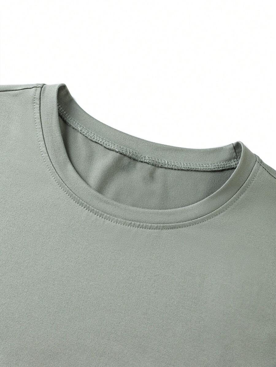Men's Motto Print Round Neck Short Sleeve Casual Versatile T-Shirt