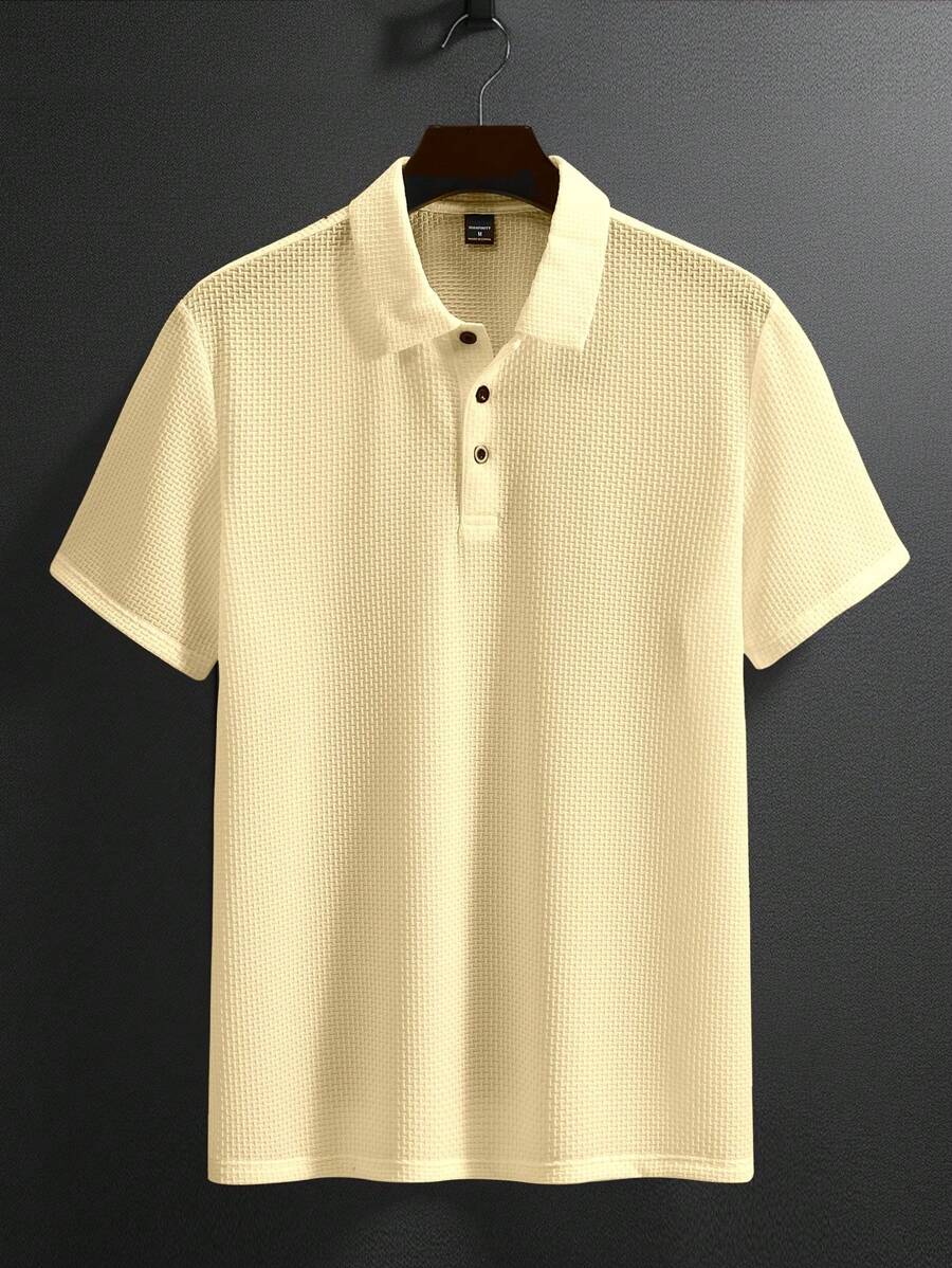 Manfinity Homme Men's Summer Solid Short Sleeve Casual Polo Shirt For Commute