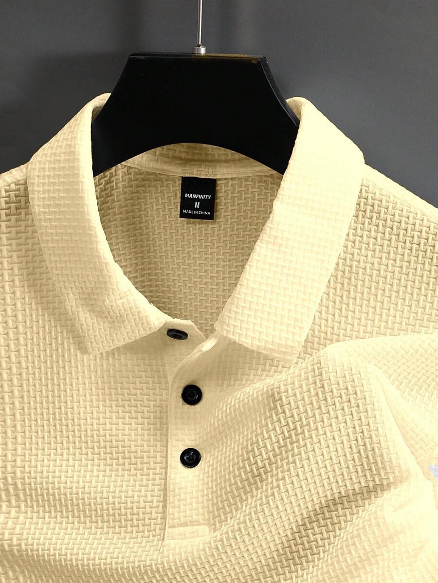 Manfinity Homme Men's Summer Solid Short Sleeve Casual Polo Shirt For Commute