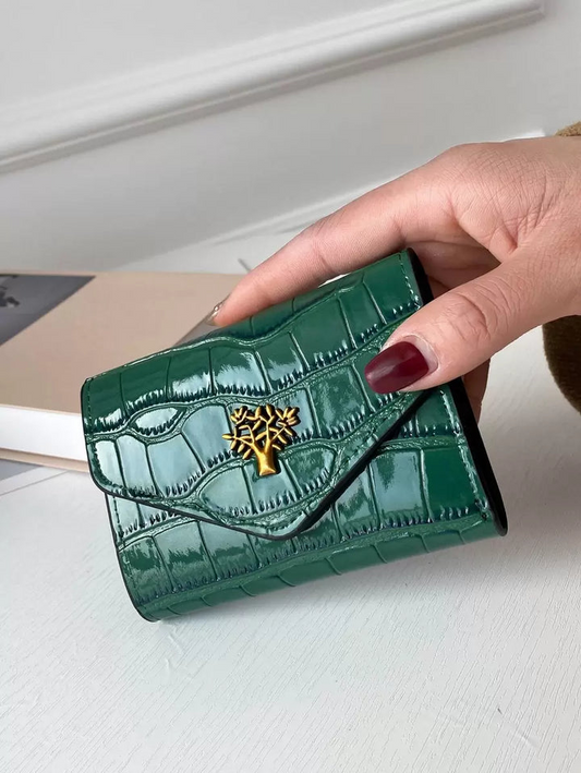 Crocodile Embossed Metal Decor Pocket Wallet Small ID Window Bi-Fold Women Wallet Portable Cash White-Collar Workers For Female College Work Business Commute Office For Anniversary For Couple For Birthday Gift On Valentine Day Gift Gift For Women Wallet P