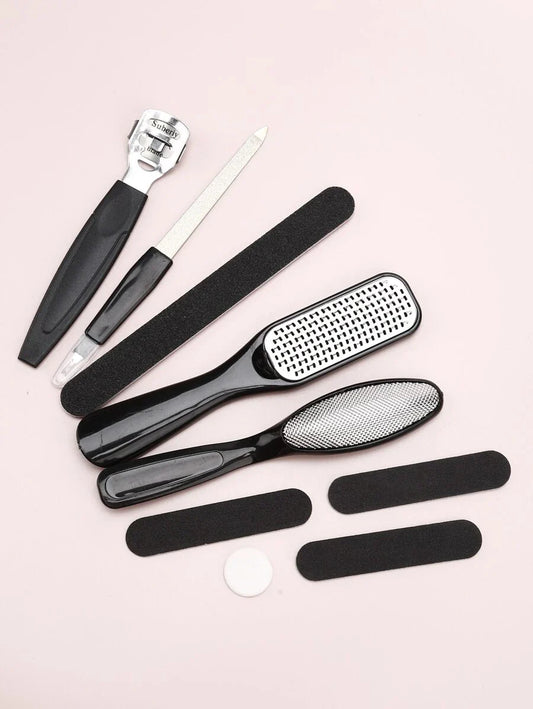 Pedicure Kits10pcs Professional Pedicure Tools Foot Rasp Foot Dead Skin Remover For Home & Salon Care,Foot File, Foot Callus Remover,Black Home Pedicure Kit,Foot Care Kit,Pedicure Kit For Foot Spa,Foot Scrubber Tool,Foot Spa Tool,Manicure Tool Kit,Foot De