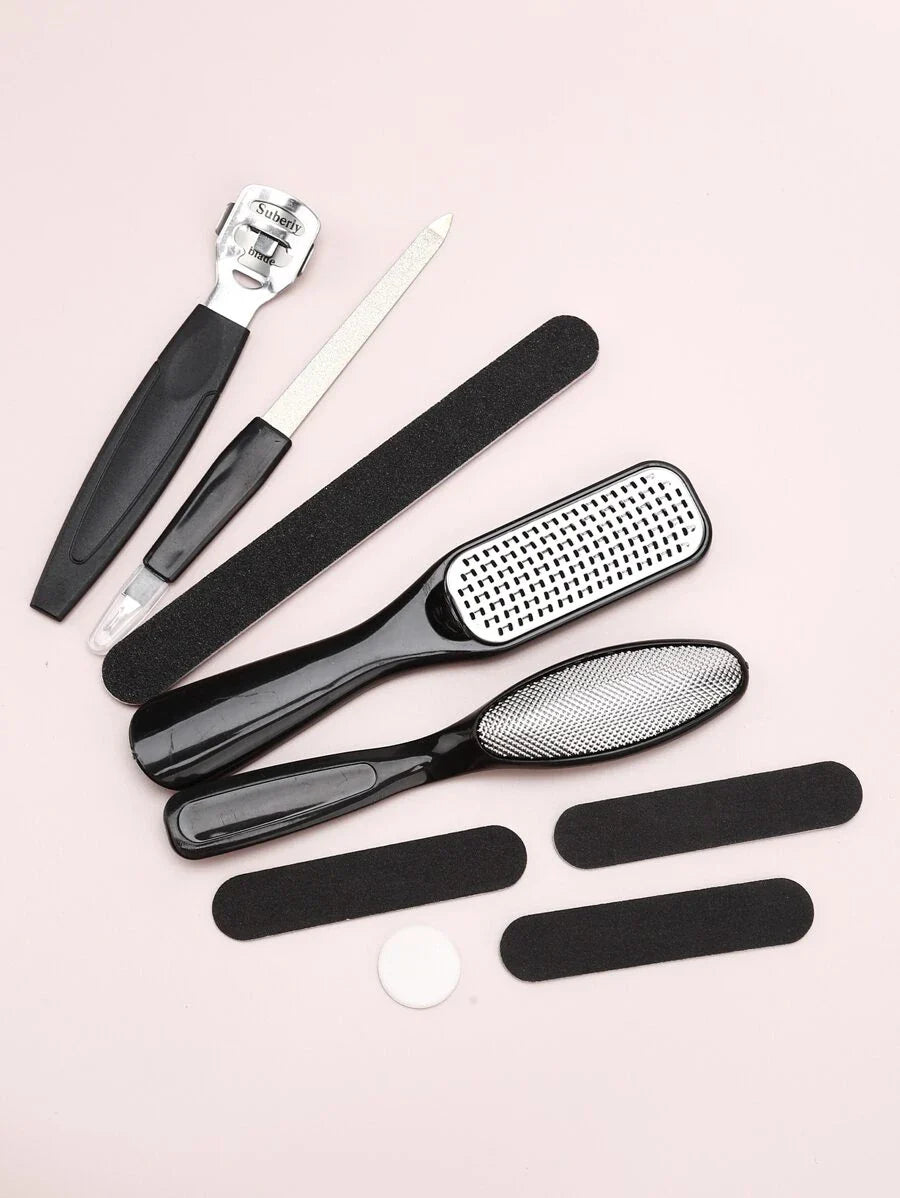 Pedicure Kits10pcs Professional Pedicure Tools Foot Rasp Foot Dead Skin Remover For Home & Salon Care,Foot File, Foot Callus Remover,Black Home Pedicure Kit,Foot Care Kit,Pedicure Kit For Foot Spa,Foot Scrubber Tool,Foot Spa Tool,Manicure Tool Kit,Foot De