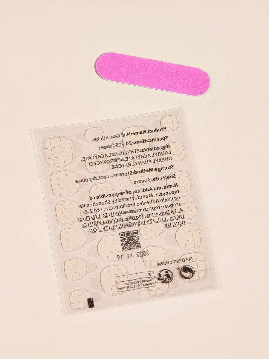 Upgrade Your Look With 24pcs Long Coffin Faux Pearl Decor Full Cover Fake Nail Set Press On Nails Nail Supplies