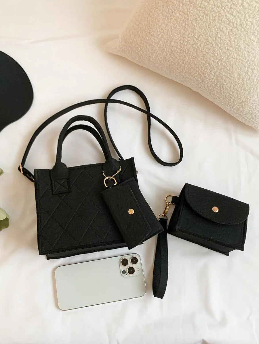 3pcs Lightweight,Business Casual Mini Fashionable Shoulder Bag Set For Cross-Body Or Hand-Held Use,Classic Basic,Casual Simple,Multipurpose With Coin Purse Clutch Teen Girls For Teen Girls Women College Students,Rookies & White-Collar Workers Perfect For