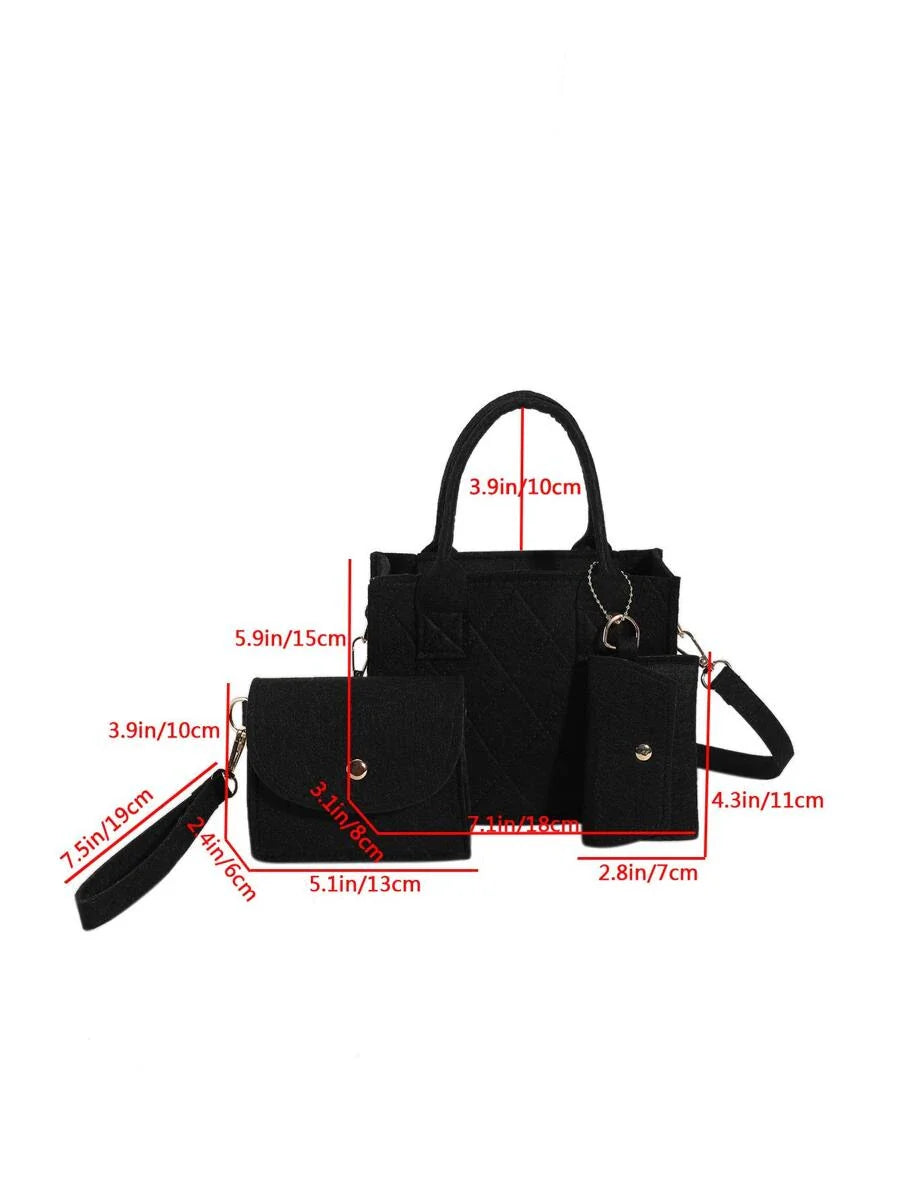 3pcs Lightweight,Business Casual Mini Fashionable Shoulder Bag Set For Cross-Body Or Hand-Held Use,Classic Basic,Casual Simple,Multipurpose With Coin Purse Clutch Teen Girls For Teen Girls Women College Students,Rookies & White-Collar Workers Perfect For